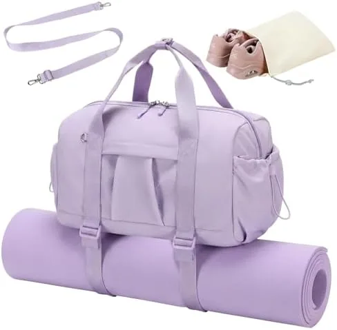 ledaou small gym bag for women mini duffle bag with yoga mat holder lightweight carry on sports bag with separate shoe pocket and wet pocket duffel bags dance yoga workout bag